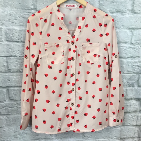long sleeve strawberry shirt